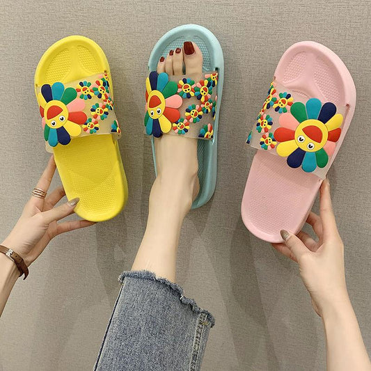 Slippers Female Summer Korean Version of The Net Red Fashion Wear Slippers Ins Home Soft Bottom Non-slip Female Student Sandals and Slippers