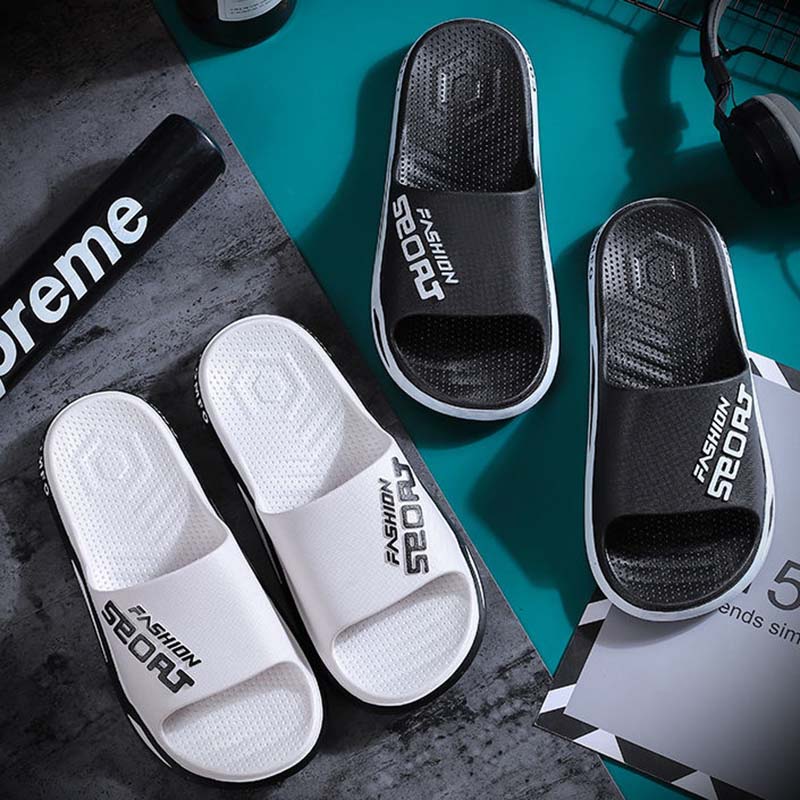 Summer Korean Style Slippers Men's Personality Trend Outer Wear Home Bathroom Non-slip Thick Bottom Wear-resistant Men's Sandals and Slippers