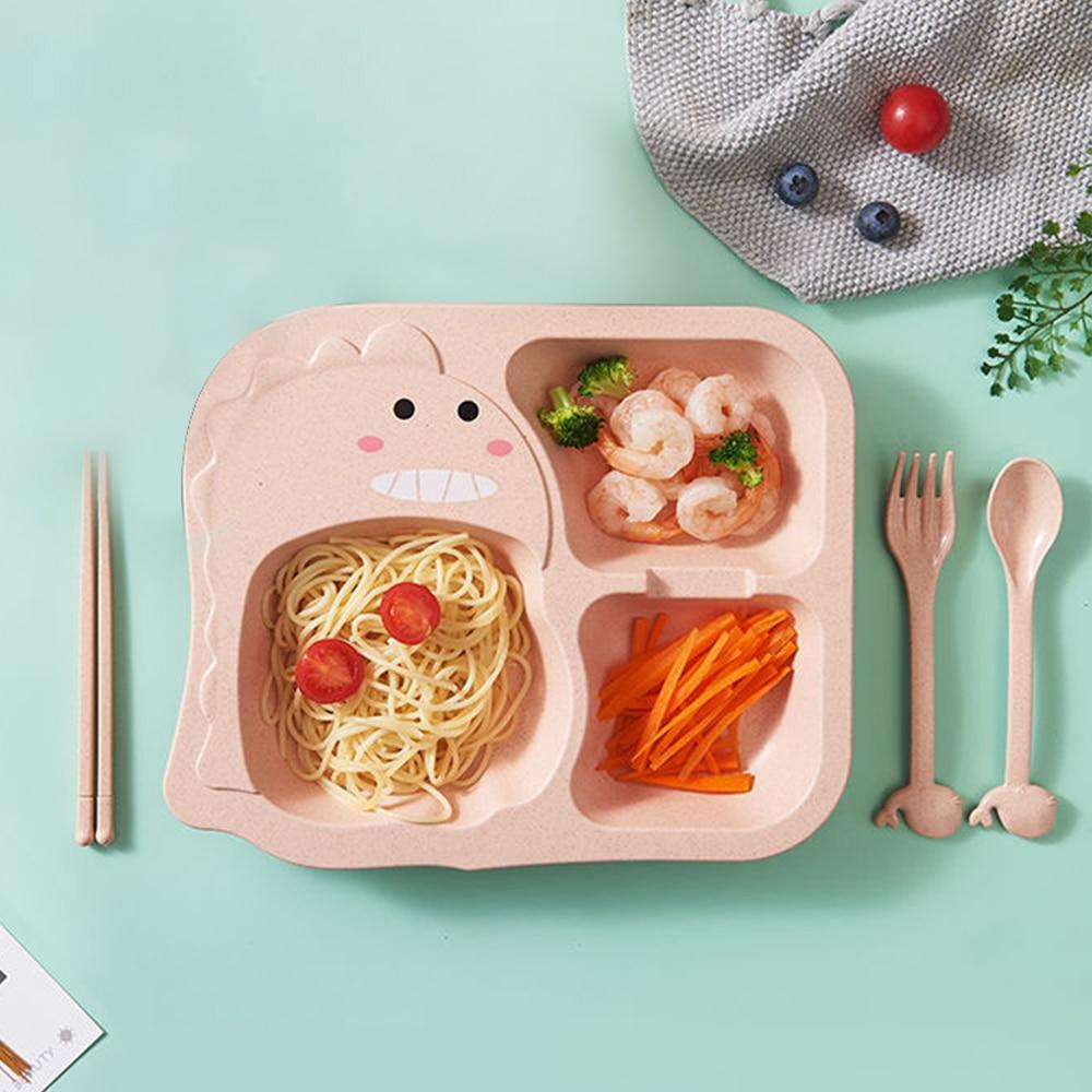 Baby Children's Tableware Products Feeding Set Cartoon Plates Kids Dishes Children Training Eating Food Bowl Spoon Fork