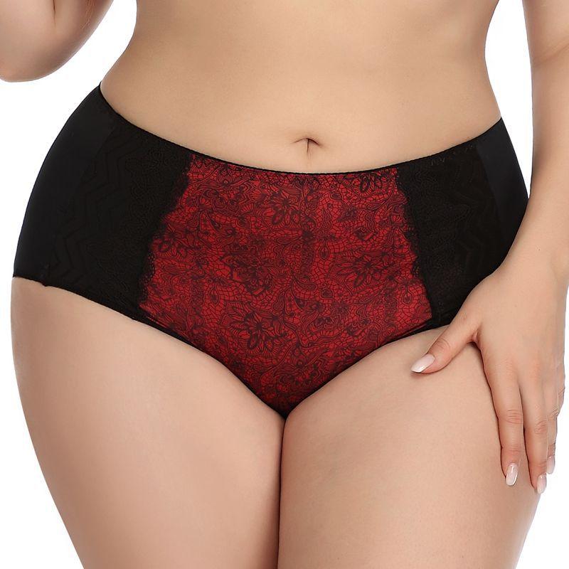 3pcs Large Version of Briefs, Large Size, Women's Printed Panties, Mid-waist, Breathable, Seamless, Anti-glare, Pure Cotton Crotch Underwear