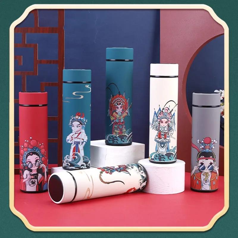 Chinese Style Vacuum Flask 304 Stainless Steel Chinese Style Male and Female Tea Cup Water Cup Vacuum Flask