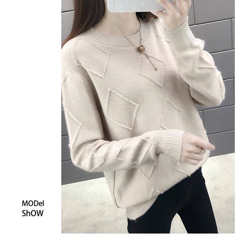 Pofulove Women Thick Knitted Sweater Winter Warm Pullover Sweater Top Soft Long Sleeve Female Jumper