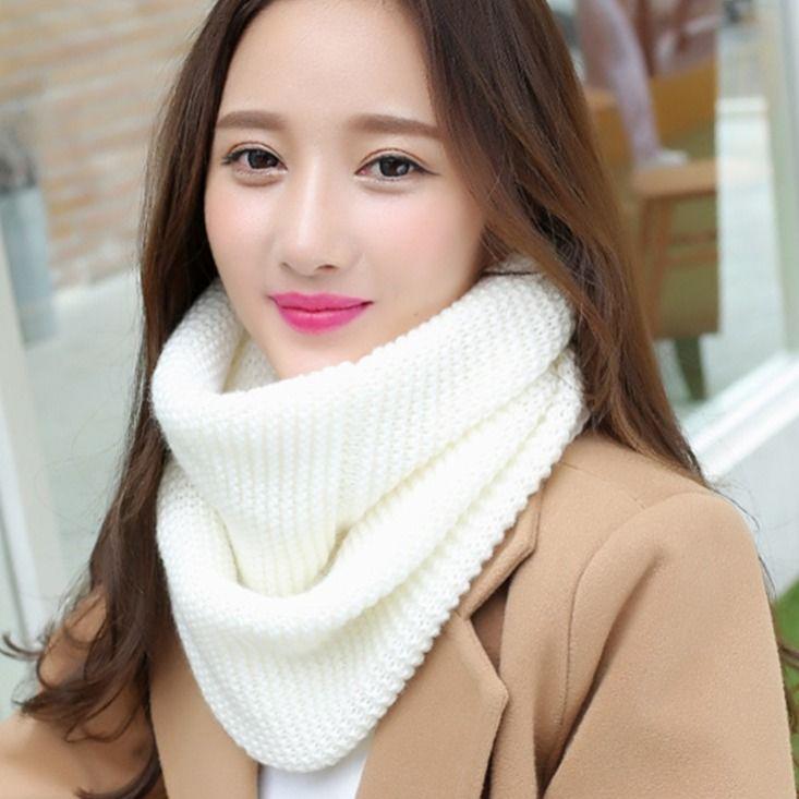 Women's Knitted Inch Scarf Knitted Warm Round Neck Scarf