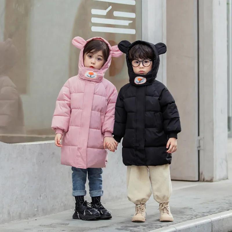 Children's Down Padded Jacket Mid-length Boys' Padded Jacket Girl's Baby Padded Jacket Foreign Fashion Outer Wear Winter Children's Clothing