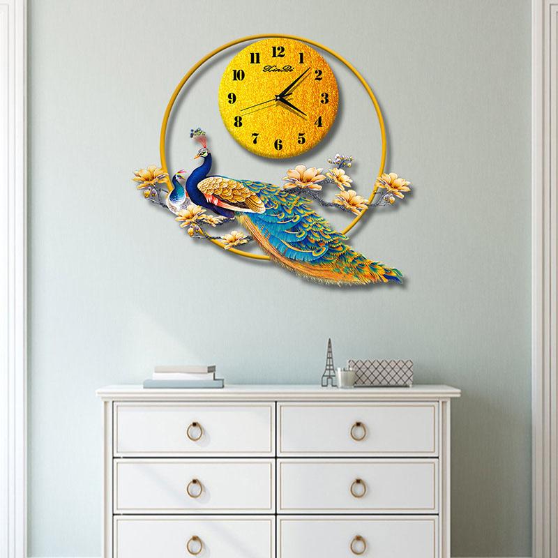 Clocks and Watches Wall Clocks Living Room Porch Home Personality Creative Peacock Decoration Clock Modern Minimalist Mute Wall Hanging Watch