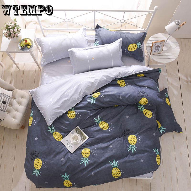 WTEMPO Brand Chic Style High Plaid Including Reactive Printing Bedding set Quality Duvet Cover