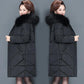 XL-6XL Women's Winter Long Cotton Coats Solid Color Oversized Warm Wadded Jacket Loose Casual Thickened Down Jacket