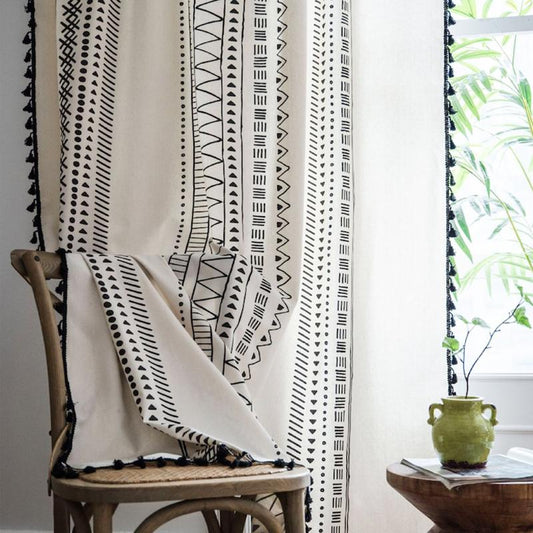 Living Room Curtain, Bedroom Curtain, Boho Curtains, Wrinkle Free Curtain Decoration for Cotton Linen, Linen Curtains