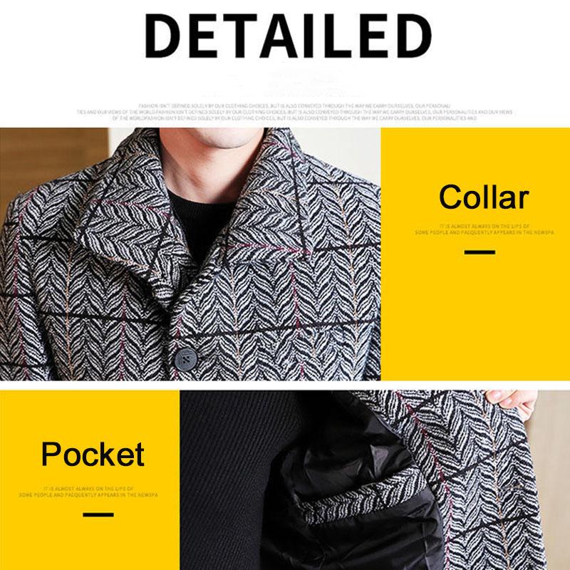 Woolen Jacket Men's Autumn and Winter Lapel Woolen Jacket Youth Handsome Fashion Personality Woolen Jacket