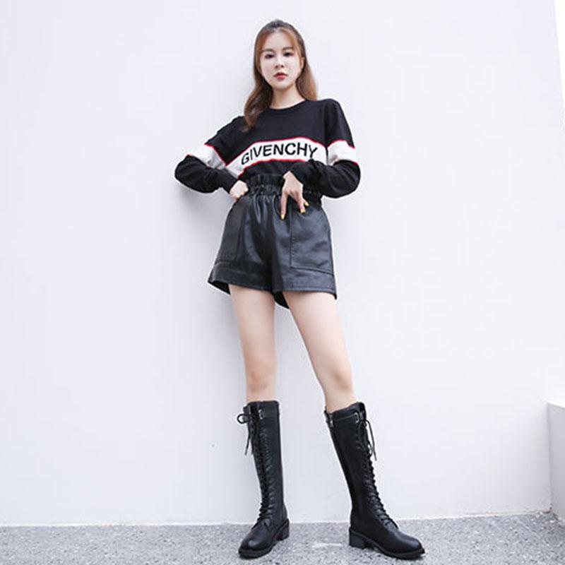 Fashion Slim Boots Mid Boots Women Autumn and Winter Martin Boots Women Flat Boots Boots