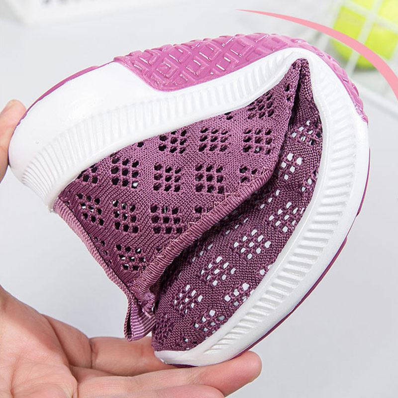 Summer Mesh Shoes Ladies Fly Woven Mesh Shoes Breathable Leisure Sports Low-top Non-slip Running Shoes