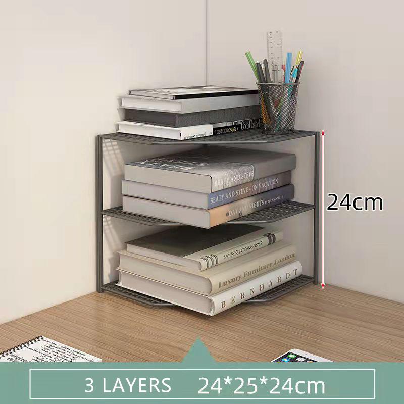 Desktop Corner Bookcase Corner Shelf Triangle Corner Bookcase Storage Rack Kitchen Bathroom Shelf Home Organizer Snack Storage Box