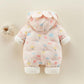 Baby Clothes Autumn Winter Suit Plush Thick Cotton Clothes Newborn Girl Warm One-piece Clothes Princess Clothes for Going Out In Winter