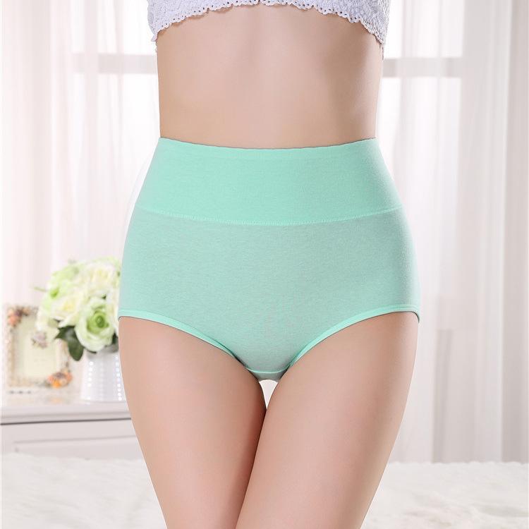 4Pcs/Set Women's High Waidt Solid Color Seamless Cotton Panties Highly Elastic Large Size Causal Soft Briefs