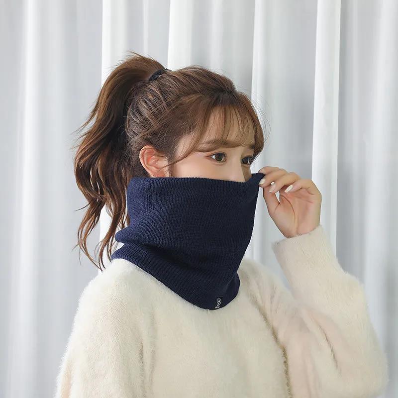 Women's Winter Scarf Plus Velvet Thickening Keep Warm Korean Style All Match Collar Neck Thermal Wrap Shawl Outdoor Leisure Cycling Bib Scarf