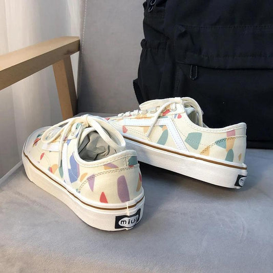 Spring Canvas Shoes Female Students Wild Niche Graffiti Summer Shoes Women's Shoes