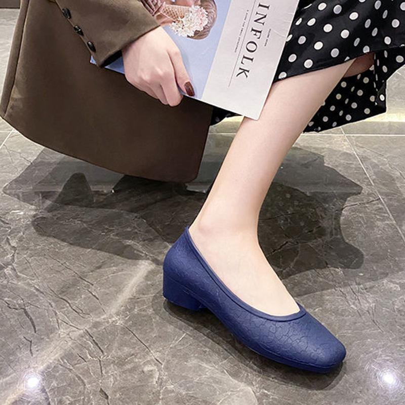 Low-cut Rain Boots Short Tube Plastic Shoes Work Waterproof Shoes Four Seasons Casual Fashion Shallow Mouth Sandals Women Summer