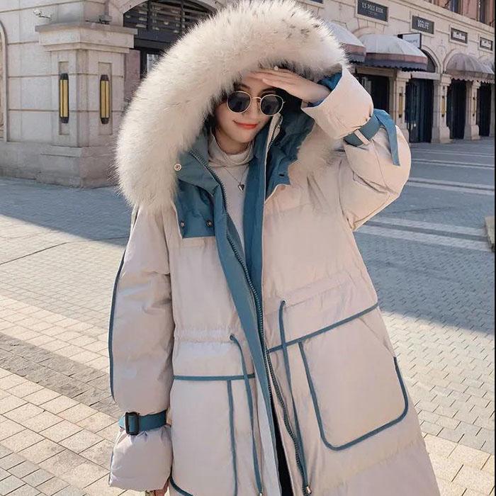 Winter Women Parkas Down Padded Jacket Padded Jacket Thickened Mid-length Over-the-knee Bread Coat Loose Jacket