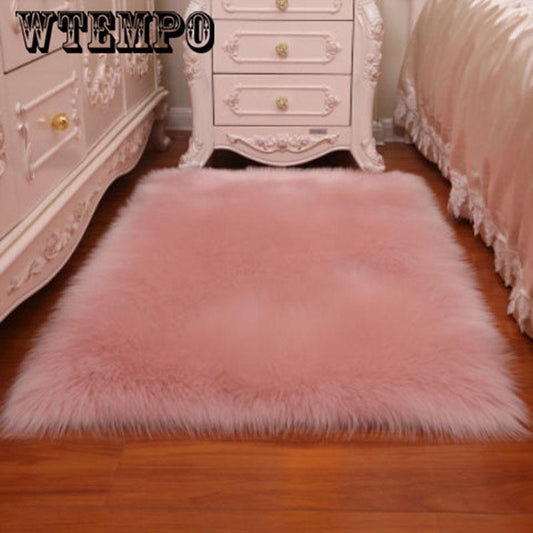 Soft Artificial Deerskin Rug Chair Cover Bedroom Mat Artificial Warm Hairy Carpet Seat  Warm