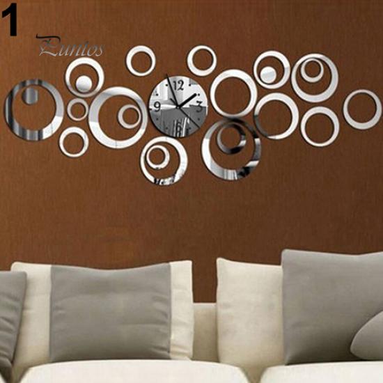 Home Decor Modern Round Mirror Wall Sticker Clock Removable Decal Art Home Decor