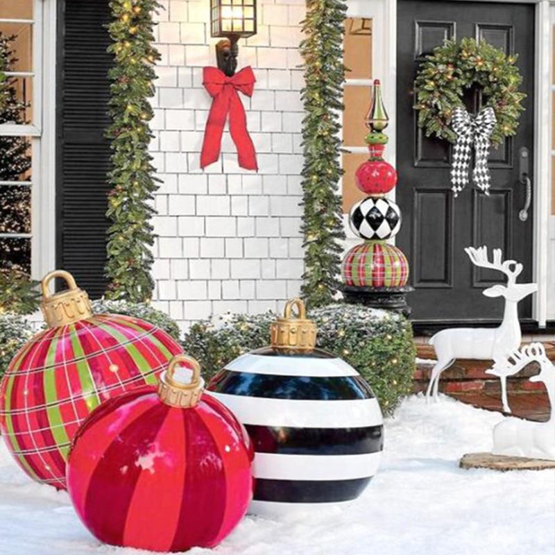 1pcs 60cm Christmas Balls Christmas Tree Decorations Outdoor Atmosphere Inflatable Toys for Home Christmas Gift Ball