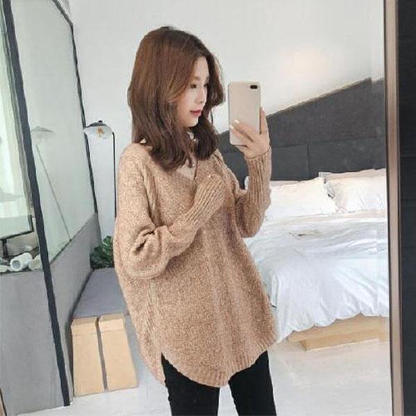 Autumn and Winter Pullover Sweater Loose Fashion Bottoming Shirt European and American Style Women's Blouse