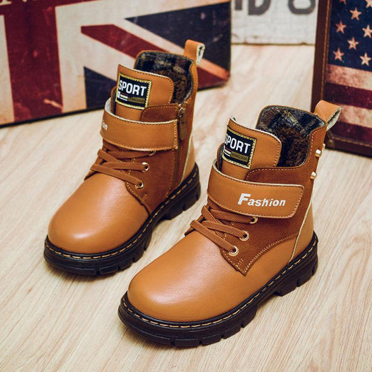 High Quality Children Snow Boots Kids Boys Comfortable Casual Shoes Winter Warm Kid Leather Boots Cotton Shoes