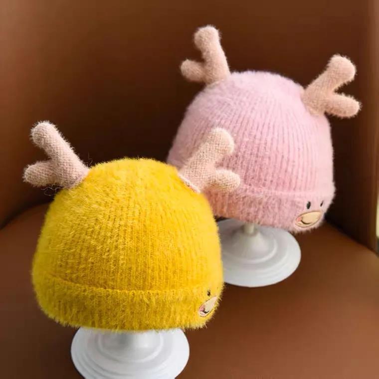 Baby Hat Autumn and Winter Cute Super Cute Wool Hat Baby Winter Pure Cotton Baby Winter Girls Tide Card