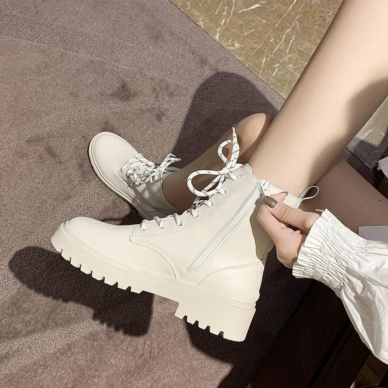 Martin Boots Female British Style Autumn and Winter Side Zipper Short Boots Soft Leather Comfortable All-match Single Boots