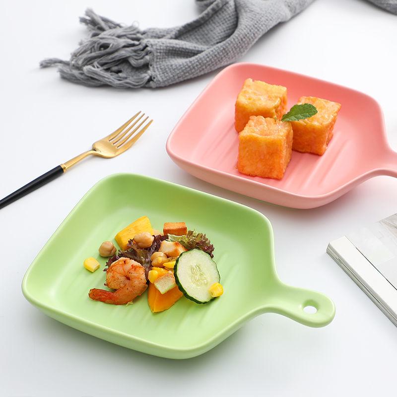 Nordic Tableware Plate Creative Net Celebrity Household Single Handle Bakeware Ceramic Oven with Cute Plates