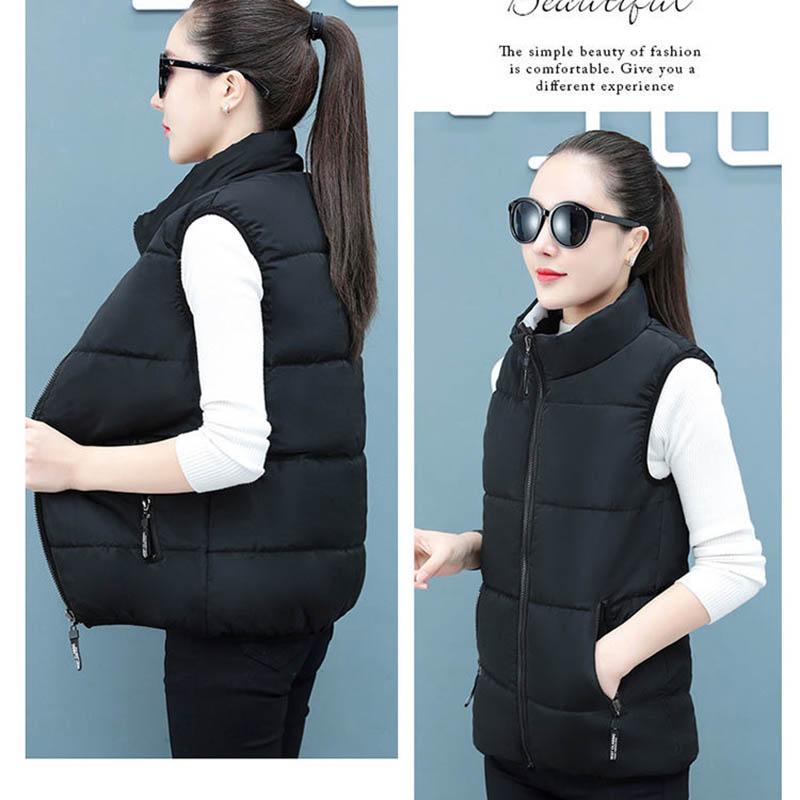 Two-sided Cotton Vest Women's Short Large Size Thick Winter Waistcoat Vest Jacket