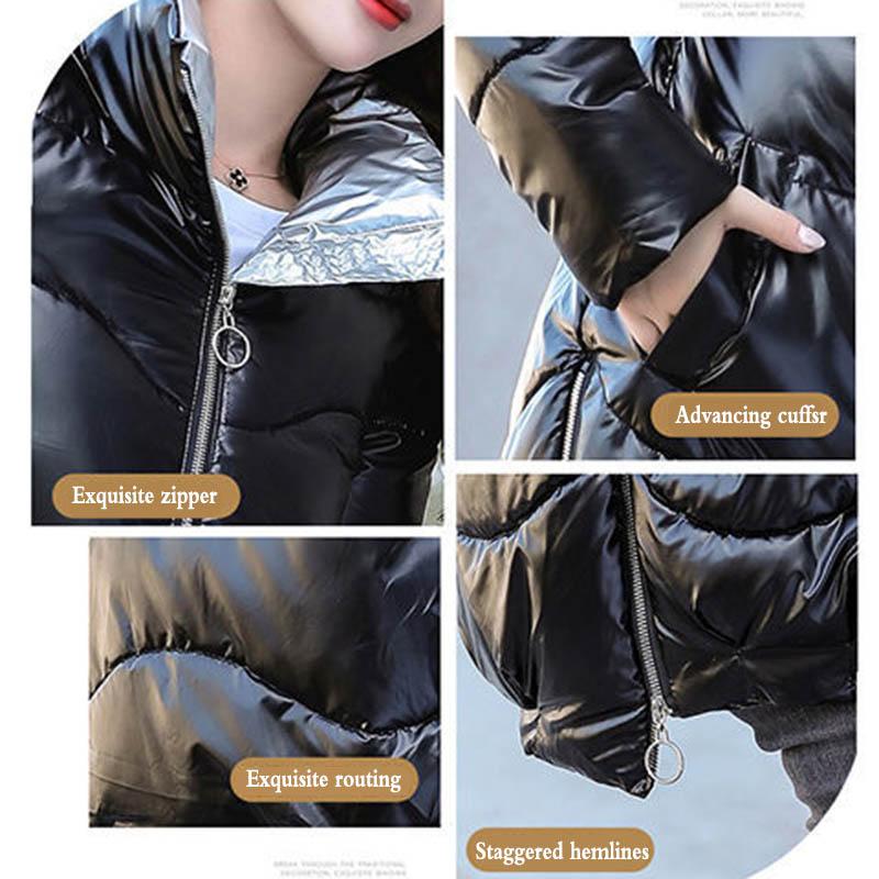 Disposable Bright Face Short Cotton-padded Jacket Women's Winter Loose Cotton-padded Jacket Casual Stand-collar Padded Jacket