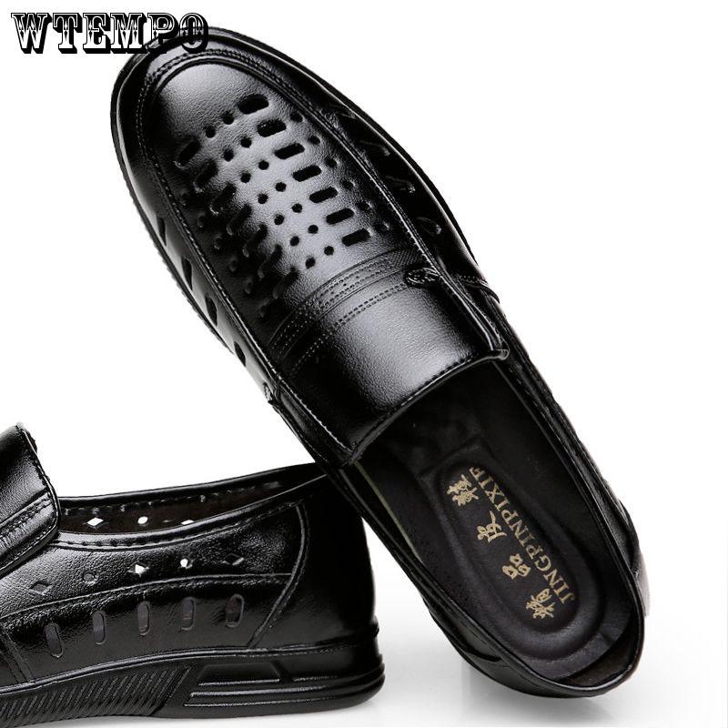 Summer Comfortable Men Casual Shoes Loafers Men Shoes Quality Split Leather Shoes Men Sandals