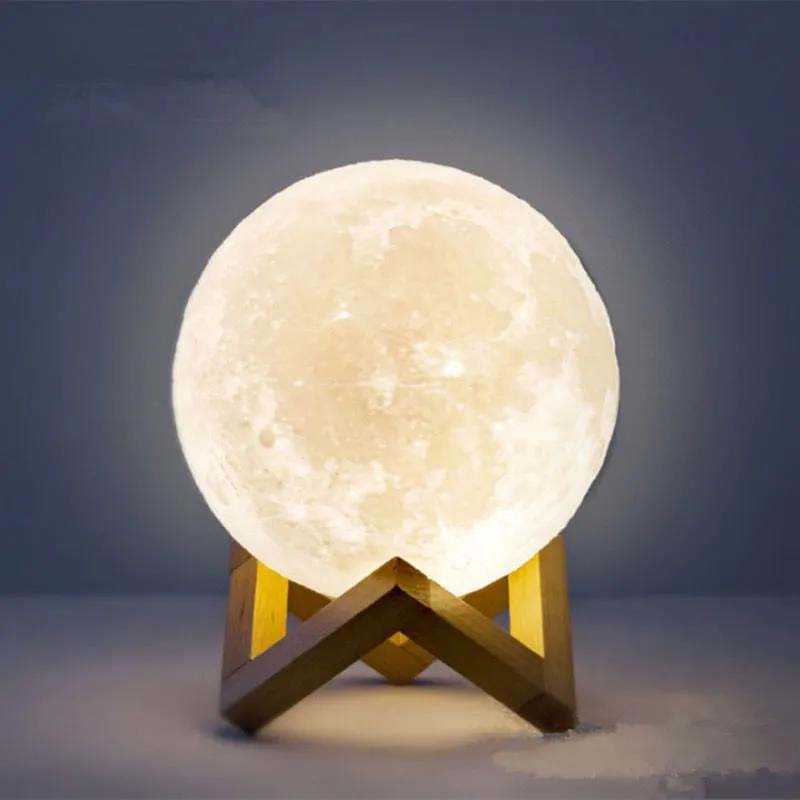 Creative LED Moon Night Light Bedroom Bedside Table Lamp Decoration Desktop Small Table Lamp