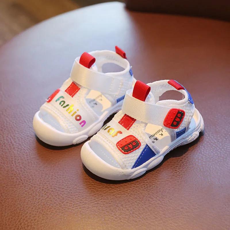 Kids Sandals Little Girls and Boys Summer Soft Sole Casual Sandals Anti-slip Outdoor Beach Print Light Flat Sandals