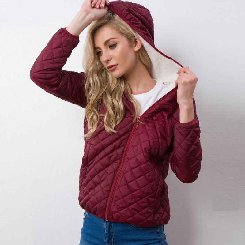 Slim Winter Cotton-padded Jacket Women's Short Light Thin Padded Jacket Plus Velvet Padded Padded Jacket Women's Imitation Lamb Velvet Coat