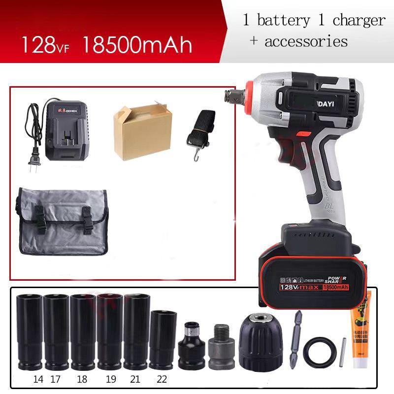 128VF/188VF/258VF High Power Industrial Electric Drill Large Capacity Lithium Battery Auto Repair Motor Electric Wrench 11 Styles Optional