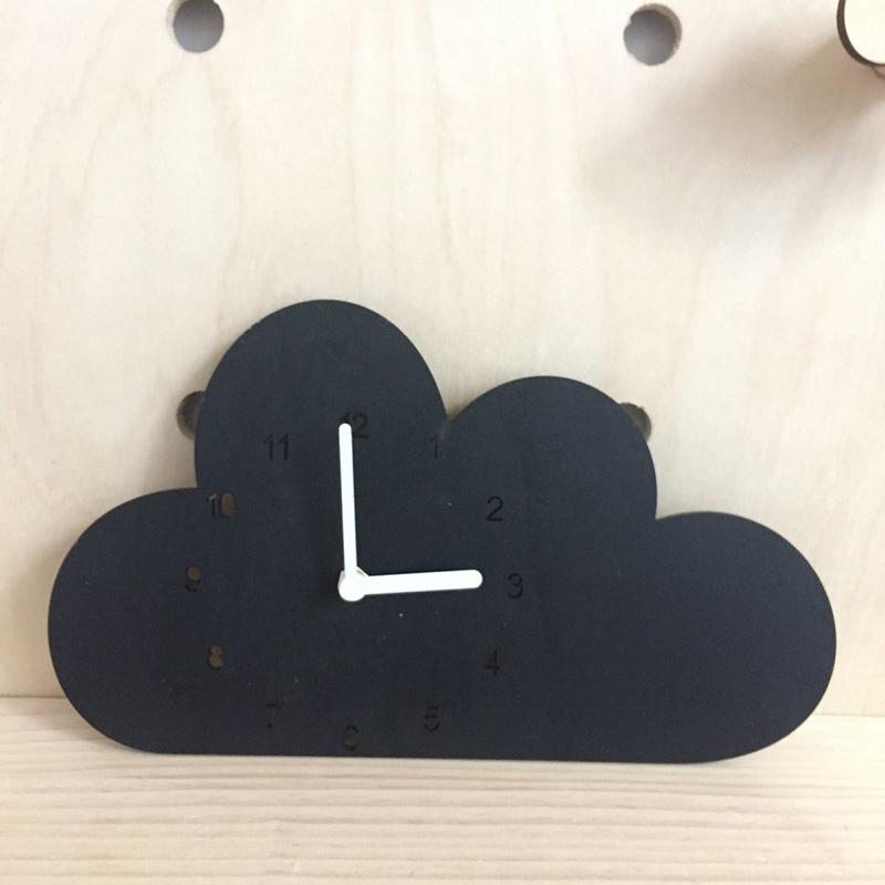 Nordic Home Cloud Rainbow Raindrop Clock Cartoon Children Mute Clock Wall Decoration