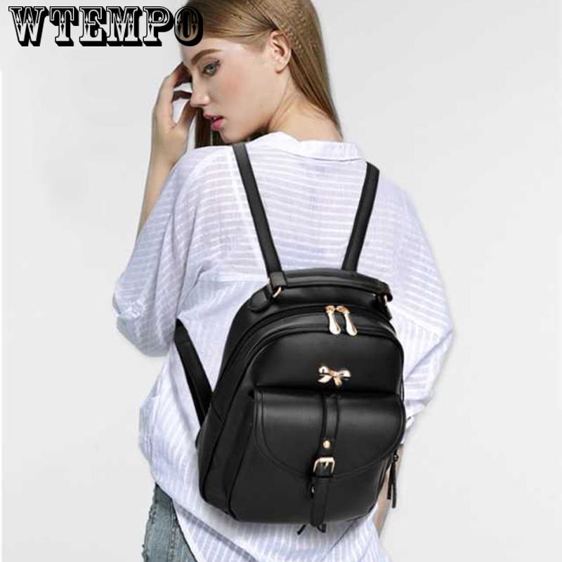 New Women Leather Backpacks Female Shoulder Bag Sac A Dos Ladies Bagpack Vintage School Bags