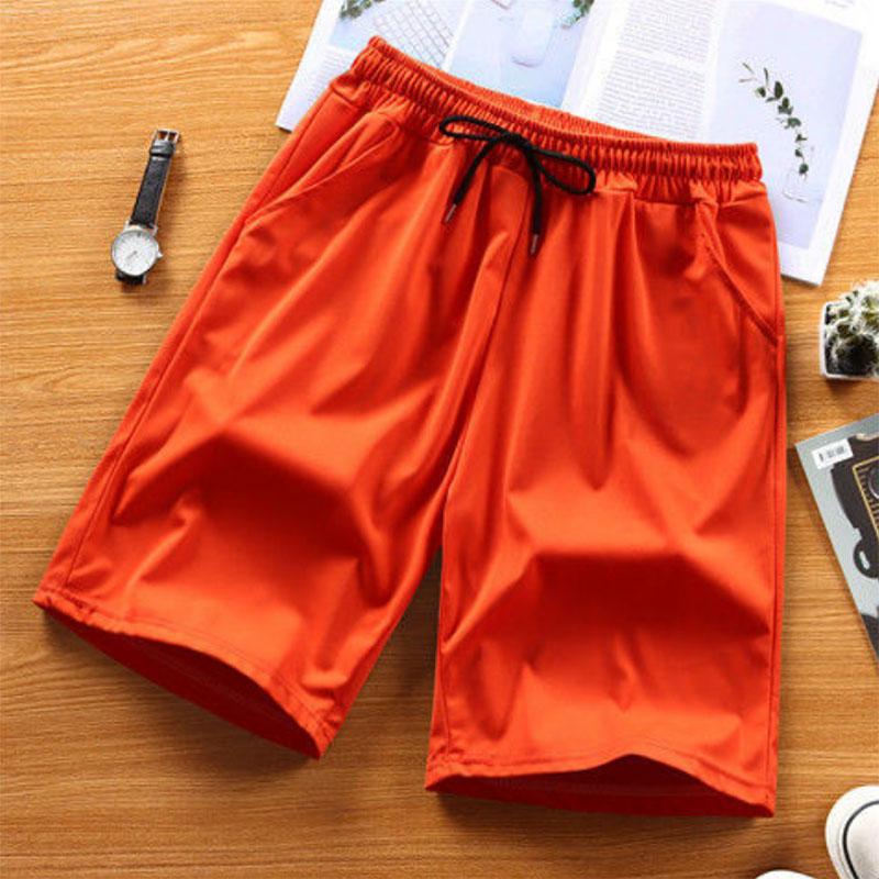 Summer Five-point Pants Men's Ice Silk Tide Loose Casual Pants Beach Pants Sports Running Big Pants Shorts Men