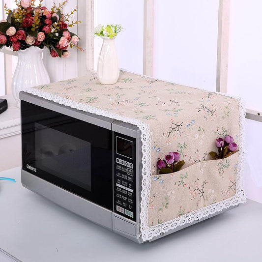 Kitchen Microwave Cover Microwave Oven Hood Oil Dust Cover with Storage Bag Kitchen Accessories Supplies Home Decoration