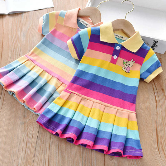 Unicon Children Dress Spring Summer Turn-Down Collar Kids Clothes Fashion Toddler Baby Girls Clothing Summer Dress Girl