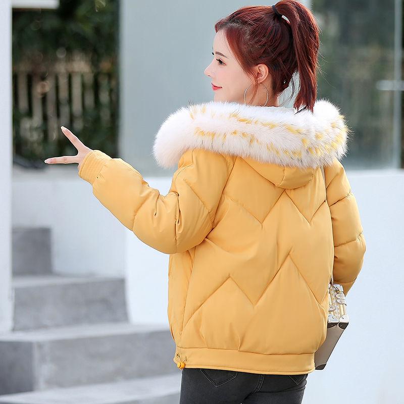 Fall/winter Fashion Trend Down Warmth Thick Hooded Korean Slim-fit Fur Collar Padded Jacket