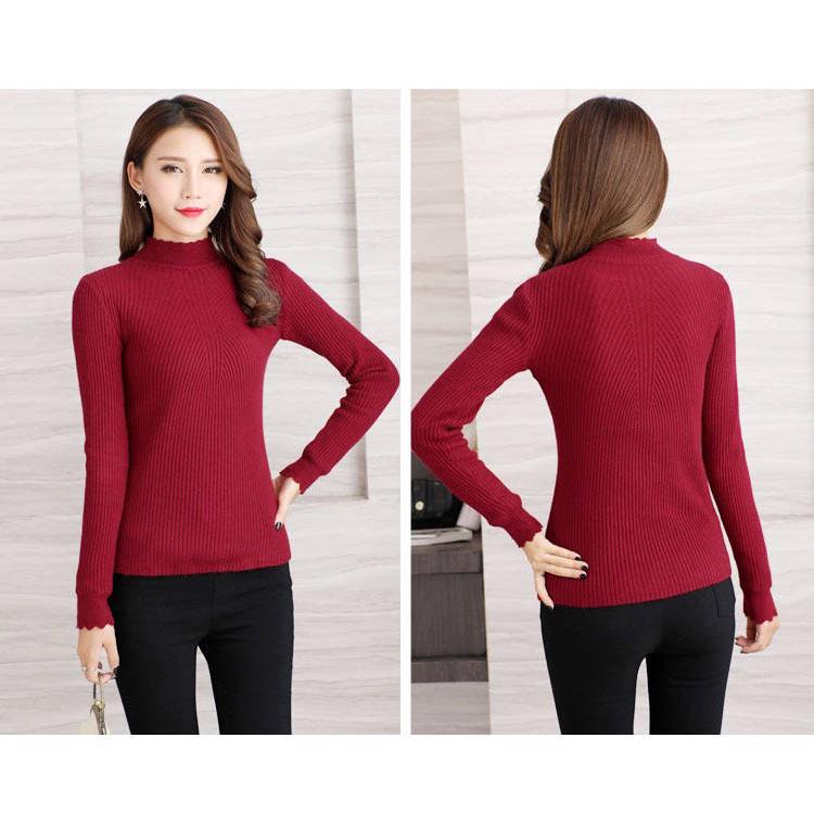 Plus Velvet Thick Sweater Autumn and Winter Sweater Female Long-sleeved Large Size Warm High Collar