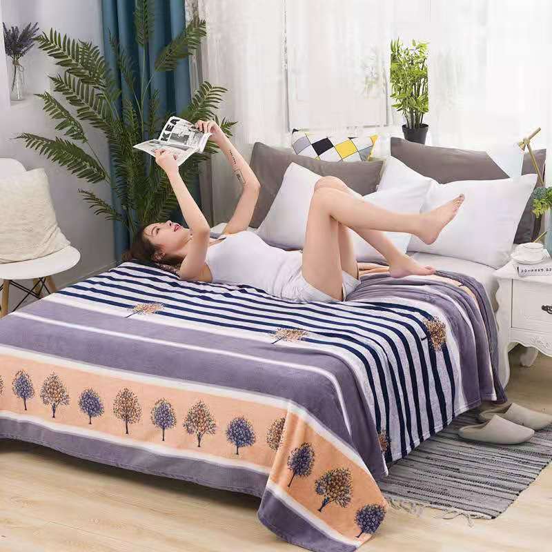 Flannel Blanket Coral Fleece Cover Blanket Sheets Plus Fleece Air Conditioning Blanket Fall/Winter Napping Blanket Bed Cover