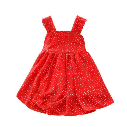 Toddler Child Baby Girls' Polka Dot Printing Suspender Ruffle Sleeveless Princess Dress