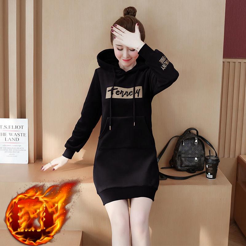 Fashion Trend Gold Velvet Sweater Autumn and Winter Thickening Plus Velvet Warm Hooded Blouse