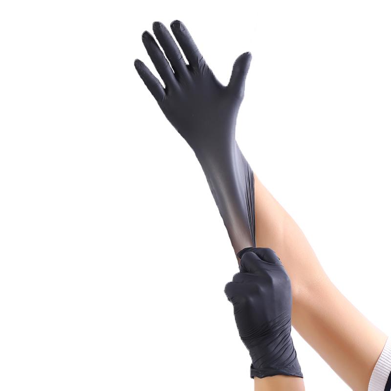 10/20/100 Pcs Disposable Black Nitrile Gloves Dish WashingAnti Dirty Oil Protective for Women Men