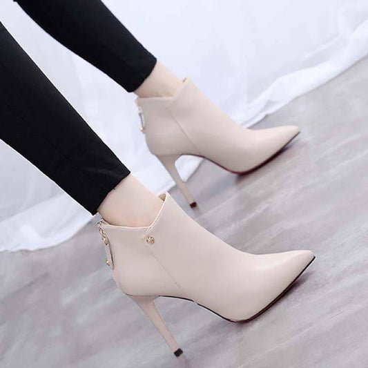 Pointed Women's Boots Bow Stiletto Booties Boots Ladies Shoes Casual Short Boots Chaussures Femme