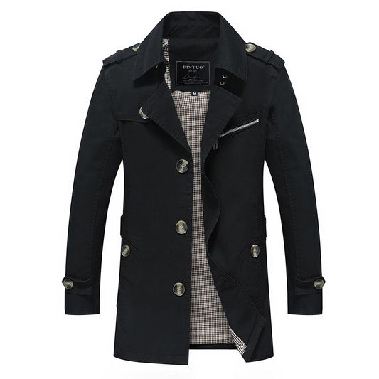 Woolen Coat Medium and Long Section Large Size Windbreaker Men's Clothes Autumn and Winter Men's